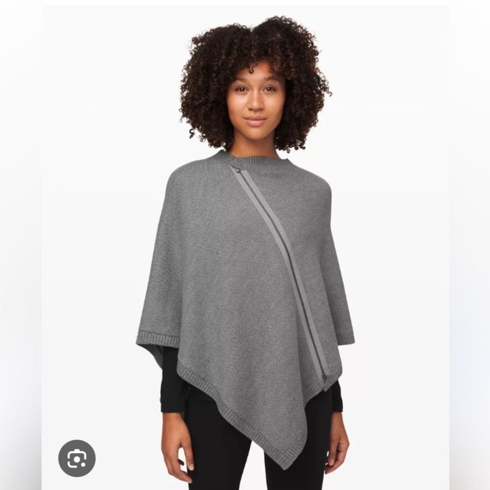 Lululemon On The Go 100% Merino Wool Poncho One Size minimalist gorpcore